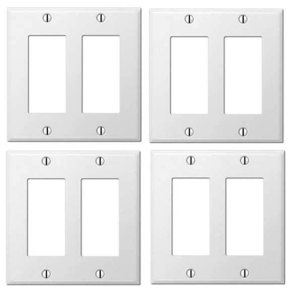 Pack of 4 Leviton 2-Gang GFCI Outlet Cover Plates - Picture 6 of 14